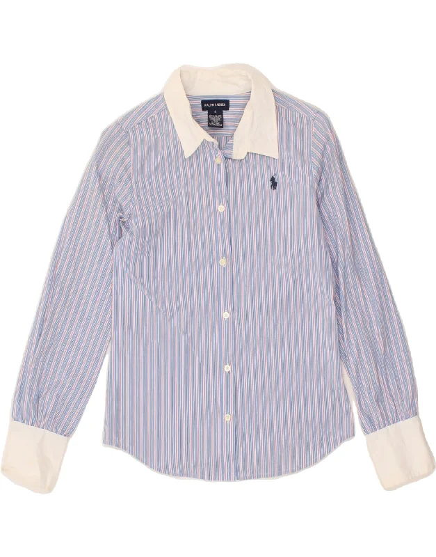 RALPH LAUREN Girls Shirt 15-16 Years Blue Striped Cotton-- Oversized T-Shirt Spandex breathable RALPH LAUREN Girls Shirt 15-16 Years Blue Striped Cotton-- Oversized T-Shirt Spandex breathable
