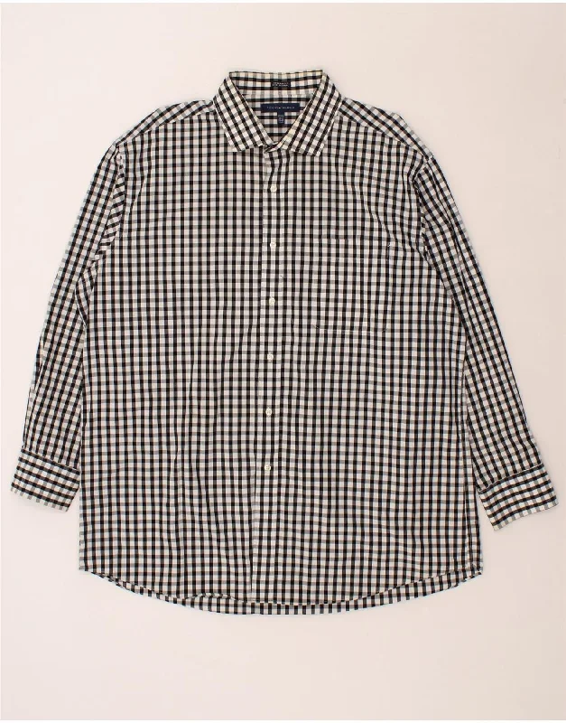 TOMMY HILFIGER Mens Regular Fit Shirt UK 17 1/2 XL Black Gingham-- Fleece Nylon Spandex TOMMY HILFIGER Mens Regular Fit Shirt UK 17 1/2 XL Black Gingham-- Fleece Nylon Spandex