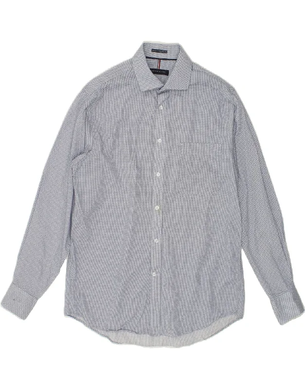 TOMMY HILFIGER Mens Regular Fit Shirt Size 15 1/2 Medium Blue Spotted-- Chenille Brocade Lace TOMMY HILFIGER Mens Regular Fit Shirt Size 15 1/2 Medium Blue Spotted-- Chenille Brocade Lace
