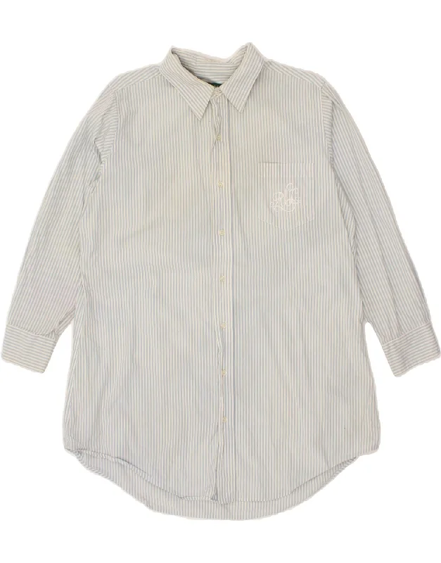 RALPH LAUREN Mens Shirt Small Blue Pinstripe Cotton-- Fitted T-Shirt Seamless Stretchy RALPH LAUREN Mens Shirt Small Blue Pinstripe Cotton-- Fitted T-Shirt Seamless Stretchy