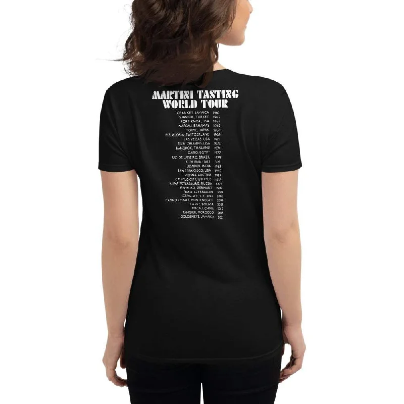 Martini Tasting World Tour | Women's Short Sleeve T-Shirt-- Fashionable Trendy Casual Martini Tasting World Tour | Women's Short Sleeve T-Shirt-- Fashionable Trendy Casual