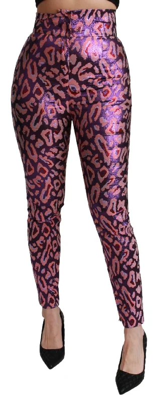 Dolce & Gabbana Chic Cropped High Waist Silk Blend Women's Pants Soft Stretch Leggings Dolce & Gabbana Chic Cropped High Waist Silk Blend Women's Pants Soft Stretch Leggings