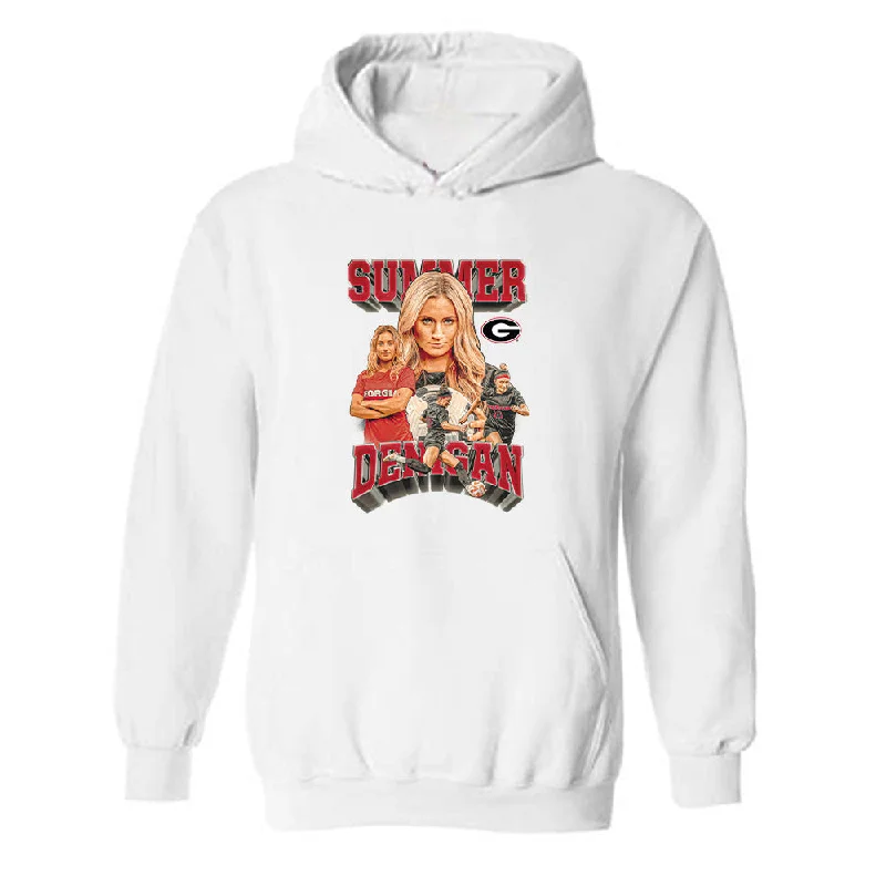 Georgia - NCAA Women's Soccer : Summer Denigan - Player Collage Hooded Sweatshirt Hoodie with Belted Waist Structured Tailored Georgia - NCAA Women's Soccer : Summer Denigan - Player Collage Hooded Sweatshirt Hoodie with Belted Waist Structured Tailored