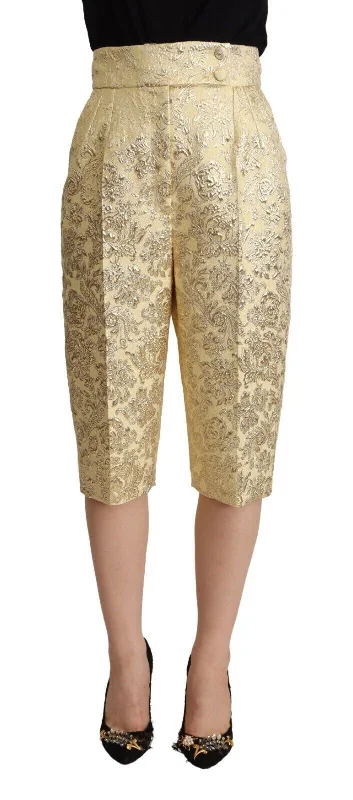 Dolce & Gabbana Elegant Beige High-Waisted Cropped Women's Pants High-Waist Jogger Pants Dolce & Gabbana Elegant Beige High-Waisted Cropped Women's Pants High-Waist Jogger Pants