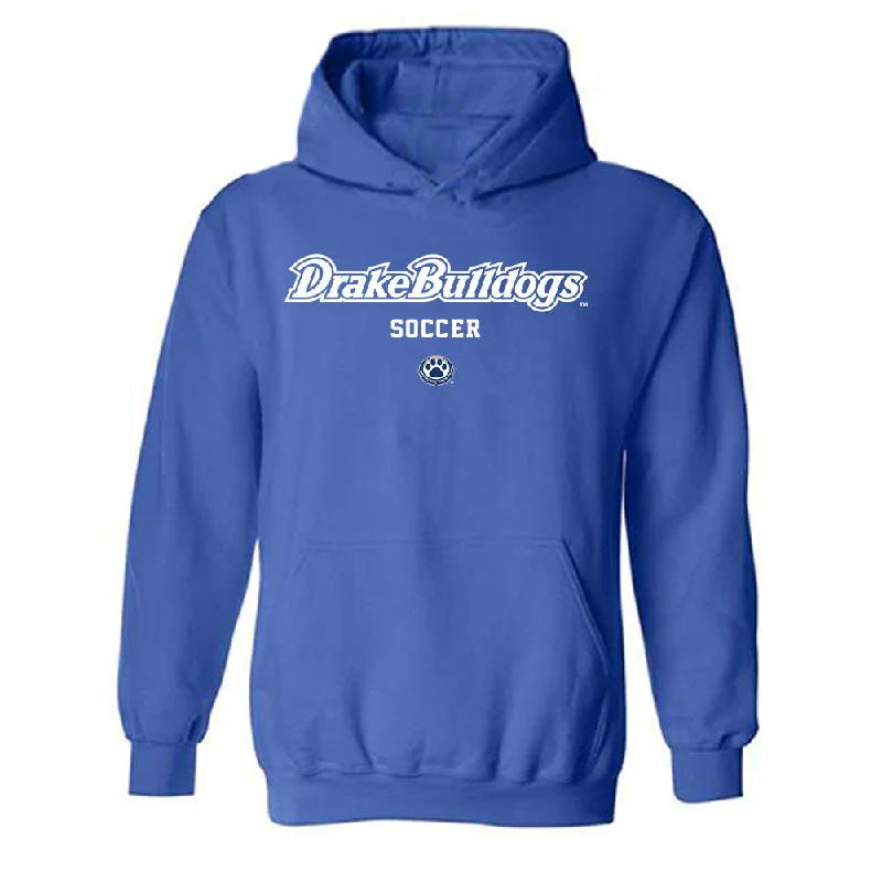 Drake - NCAA Women's Soccer : Lauren Kullberg - Classic Shersey Hooded Sweatshirt Hoodie with Snap Buttons Easy Quick Drake - NCAA Women's Soccer : Lauren Kullberg - Classic Shersey Hooded Sweatshirt Hoodie with Snap Buttons Easy Quick