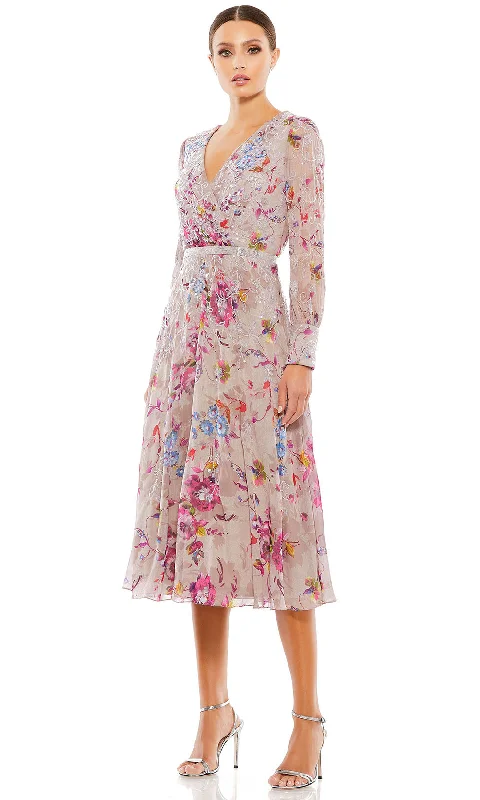 Mac Duggal 9147 - Bishop Sleeve Floral Evening Dress Tunics Top rated