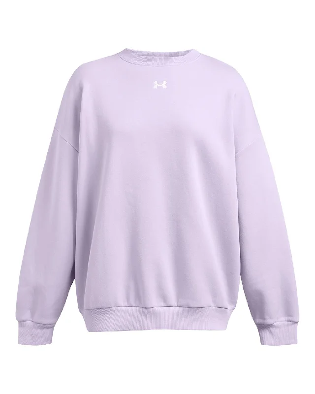 Under Armour Womens UA Rival Fleece Oversized Crew Neck Sweatshirt Hoodie with Hem Drawcord Adjustable Customizable Under Armour Womens UA Rival Fleece Oversized Crew Neck Sweatshirt Hoodie with Hem Drawcord Adjustable Customizable
