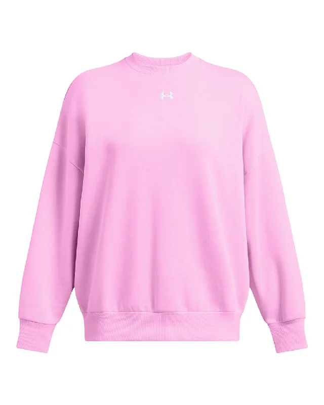 Under Armour Womens UA Rival Fleece Oversized Crew Neck Sweatshirt Hoodie with Hem Lace Feminine Delicate Under Armour Womens UA Rival Fleece Oversized Crew Neck Sweatshirt Hoodie with Hem Lace Feminine Delicate