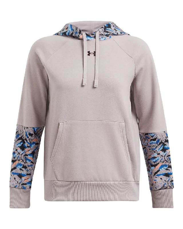 Under Armour Womens UA Rival Fleece Blocked Hoodie Sweatshirt Hoodie with Elastic Waist Stretchable Comfortable Under Armour Womens UA Rival Fleece Blocked Hoodie Sweatshirt Hoodie with Elastic Waist Stretchable Comfortable