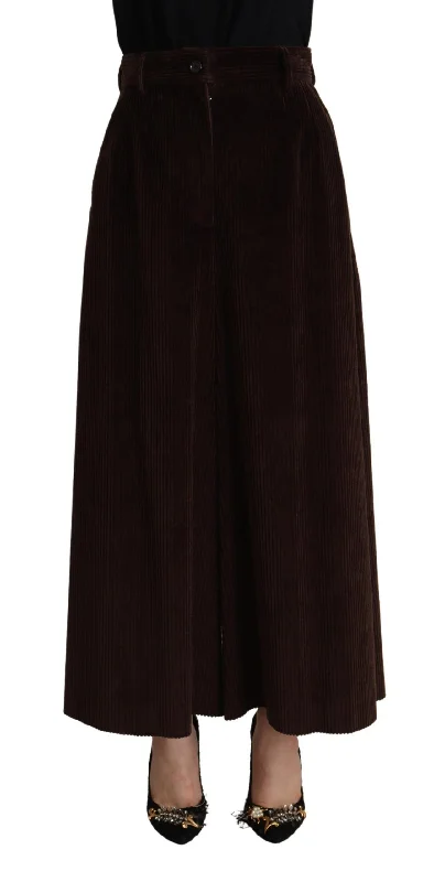 Dolce & Gabbana Chic Bordeaux High-Waisted Corduroy Women's Pants Casual Skinny Fit Pants Dolce & Gabbana Chic Bordeaux High-Waisted Corduroy Women's Pants Casual Skinny Fit Pants