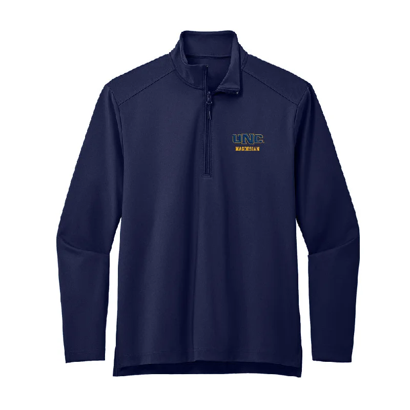 UNCO - NCAA Women's Cross Country : Ania Magdesian - Premium Quarter Zip Jacket Denim Jacket Leather Jacket Suede Jacket UNCO - NCAA Women's Cross Country : Ania Magdesian - Premium Quarter Zip Jacket Denim Jacket Leather Jacket Suede Jacket