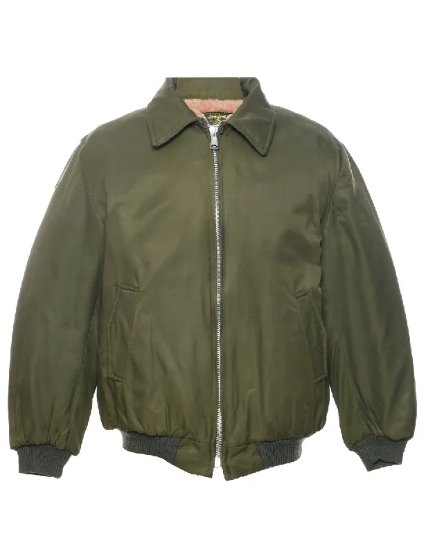 Olive Green Jacket - L Nylon Fabric Polyester Fabric Spandex Fabric