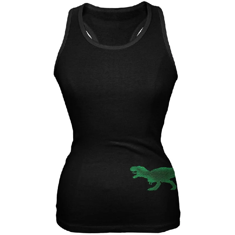 Jurassic - Tyrannosaurus Rex Dinosaur Distressed Black Juniors Soft Tank Top soft tank top