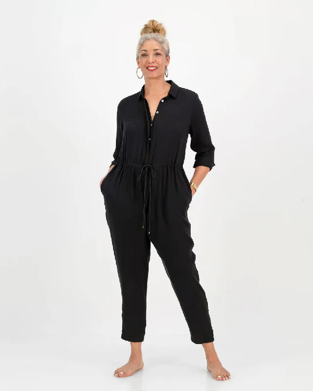 karen jumpsuit - black Wide-leg jumpsuit, Loose fit, Chic, Comfortable