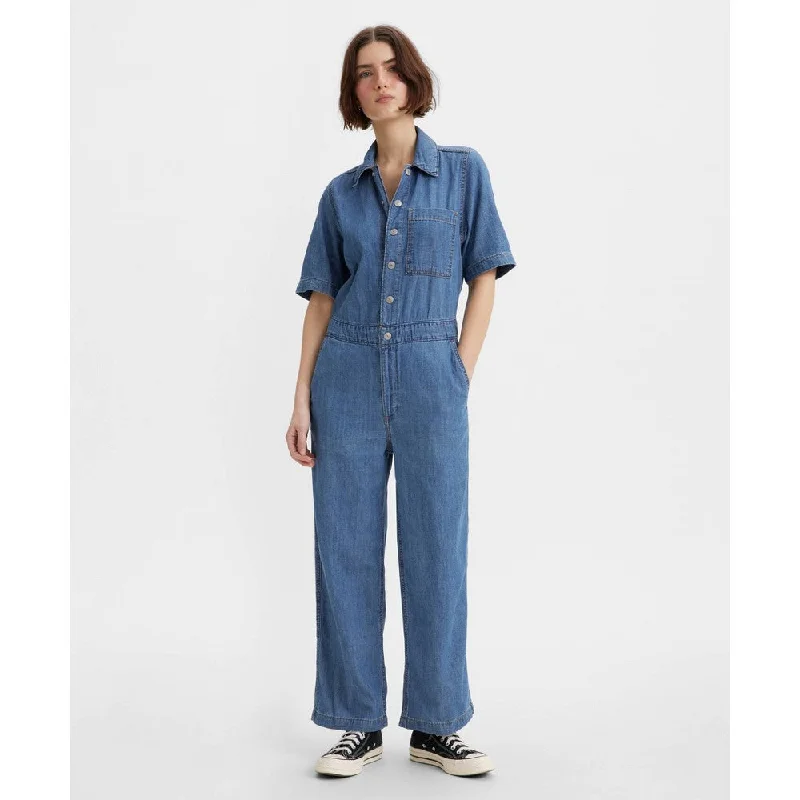 Women's Cotton Short-Sleeve Heritage Jumpsuit Bold print jumpsuit, Trendy, Chic, Casual Women's Cotton Short-Sleeve Heritage Jumpsuit Bold print jumpsuit, Trendy, Chic, Casual